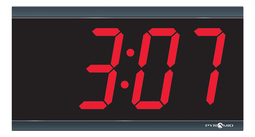 Pyramid Extra Large 4  Numeral Red Led Digital Clock, 4...