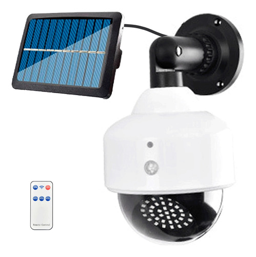 Lampara Solar Tipo Cámara Vigilancia Impermeable Recargable Seguridad 40 Leds Encapsulados Con Panel Solar Externo