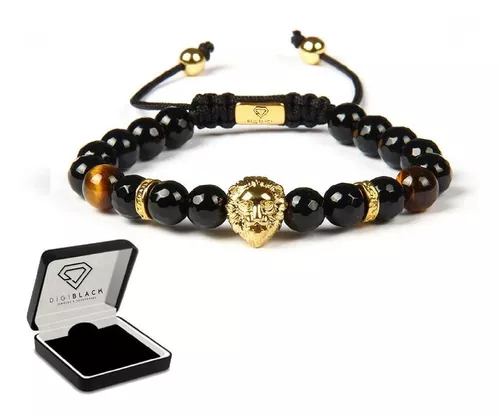 Pulsera Hombre Leon Ajustable Onix Natural