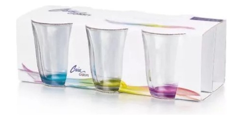 Juego De 6 Vasos De Vidrio Con Fondo De Colores Glazé