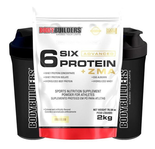 Kit 6 Six Protein Com Zma 2kg+ 2 Coqueteleira