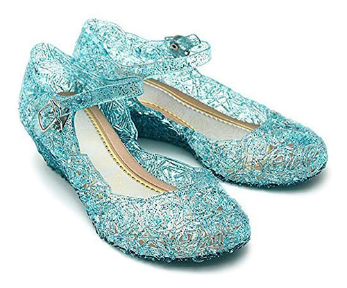 Cqdy Zapatos De Princesa Azul Para Nina, Sandalias De Gelat