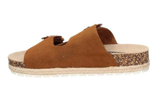 Sandalia Cuero Casual Mujer Pollini G241 Camel