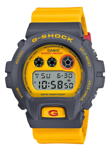 Reloj Hombre Casio Dw-6900y-9dr G-shock Color De La Correa Amarillo Color Del Bisel Gris Color Del Fondo Amarillo