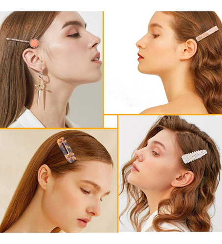 Set 28 Piezas Clip Broches Cabello Accesorio Pinza Cabello Color Multicolor