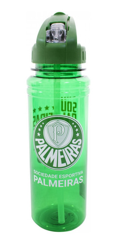 Garrafa Squeeze Com Canudo Retrátil 700ml Palmeiras