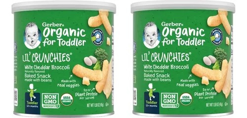 Gerber Lil Crunchies Organic Sabor Brocoli-queso 2 Pack