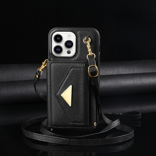 Funda Tipo Cartera Para iPhone 15 14 13 Con Correa