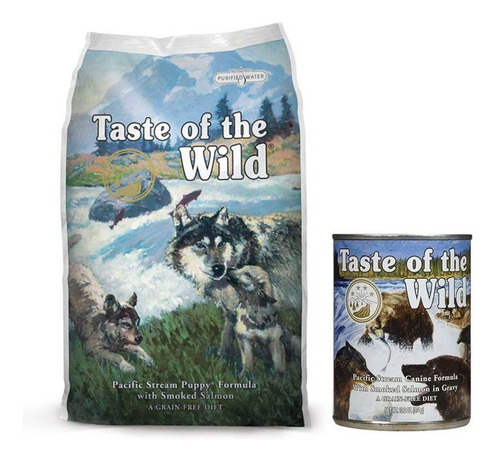 Comida Taste Of Wild  Stream Puppy Salmon Ahumado 12 Kg+pate