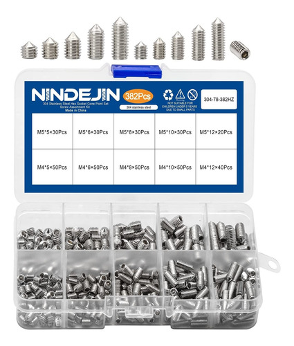 Nindejin Allen Juego Tornillo Kit Llave Hexagonal Acero 304