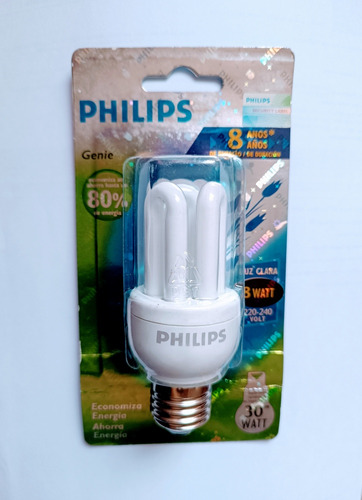 Foco Ahorrador Mod Genie 8w 220v E27 Luz Día 400lm Philips