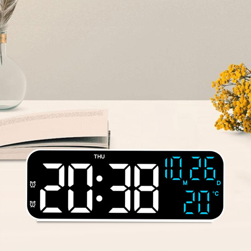 Reloj Despertador Digital Led, Luz Ajustable De 3 Azul
