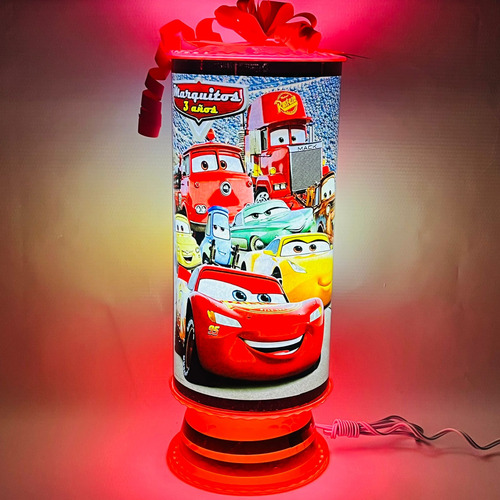 Centros De Mesa Cars Mate 10 Unidades Con Luz 38 Cm