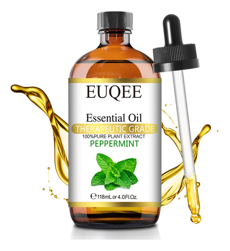 Euqee Aceite Esencial De Menta De 4.0 Fl Oz De Aceite Esenc.