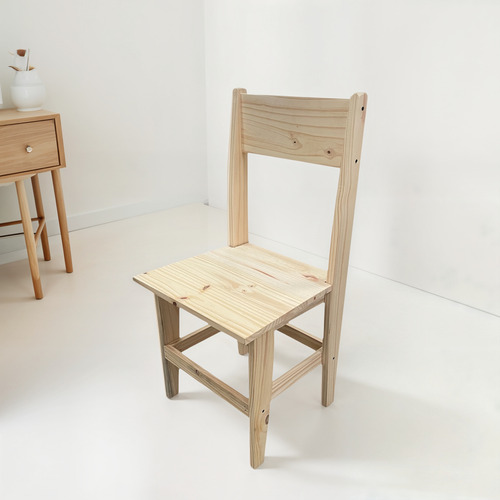 Sillas De Comedor Nórdica X4 Unidades Pino Envios Sin Tela Natural Natural