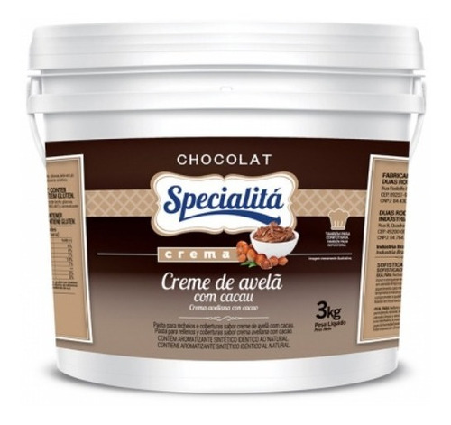 Creme De Avelã Com Cacau 3kg Specialita Similar A Nutella