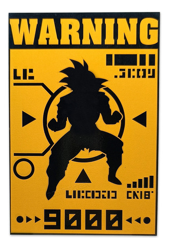 Quadro Em Mdf Goku Warning