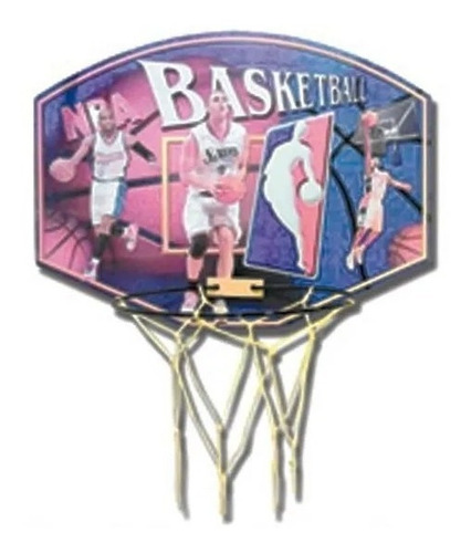 Aro De Basketball Diseño Nba Madera 60 X 44cm