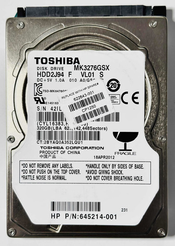 Disco Toshiba 320gb