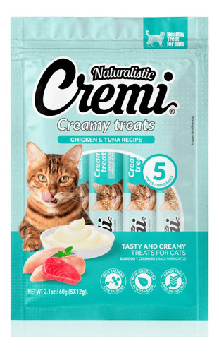 Naturalistic Snack Gato Cremi Pollo Y Atun, 5 Tubos