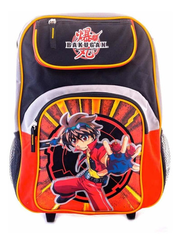 Bakugan Mochila Con Ruedas Tamaño Mediano Color Rojo Usa