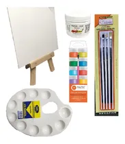 Comprar 4 Pinceles + 12 Acrílicas Rodart + 2 Cartón\u002Ftela + Otros