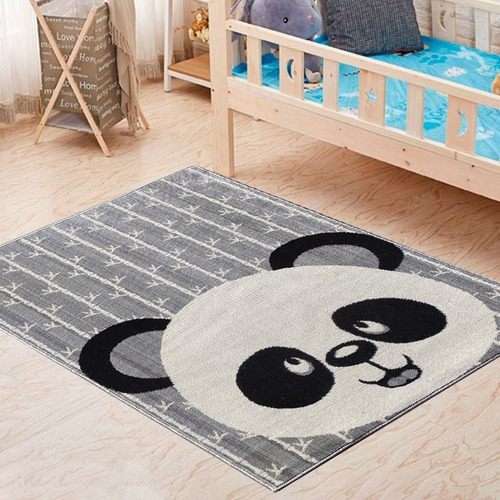 Tapete Antialérgico Quarto Menino 150x100 Panda Infantil Desenho do tecido Quarto de Muleque