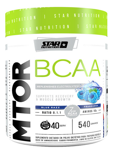 Mtor Bcaa 540 Gr Formula Mejorada Star Nutrition Sabor Blue Raz