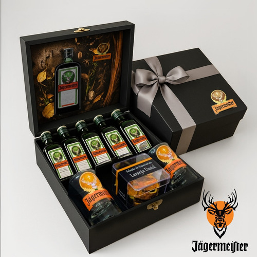 Caixa Kit Jagermeister 5 20ml + Copos + Laranja Citrus Drink
