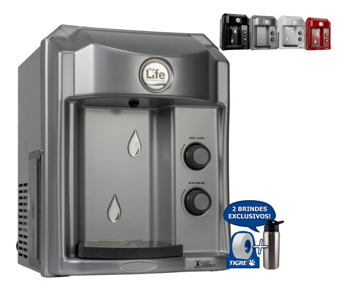 Purificador E Refrigerador De Água Alcalina Health Energy Cor Prateado 220v