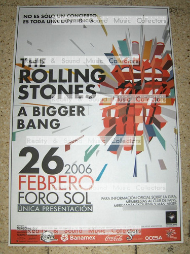 Rolling Stones Poster Mexico Foro Sol Mexico 26 Feb 2006