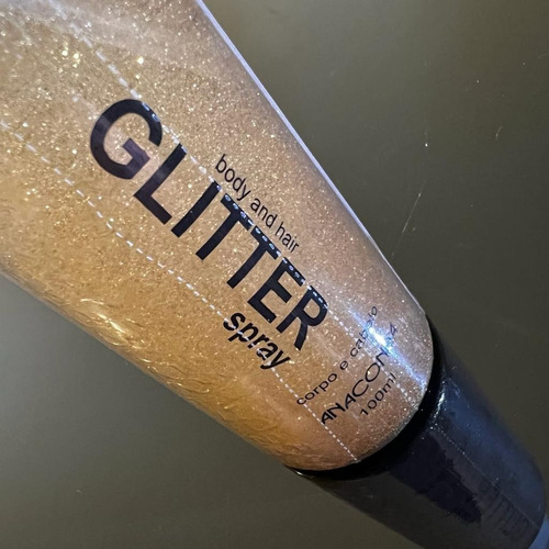 Imagem 2 de 3 de Spray Glitter Para Cabelo E Corpo Dourado - Carnaval E Festa