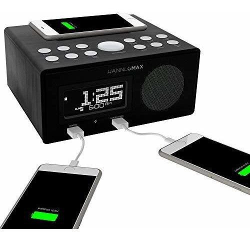 Hannlomax Hx-202qi Radio Reloj Despertador, Carga Inalámbric