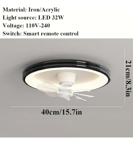 Ventilador De Techo Con Luz Y Control Remoto, Estilo Francés