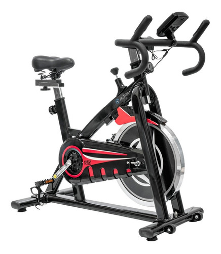 Bicicleta fija Altera Spal ALT58800-18 para spinning color negro y rojo