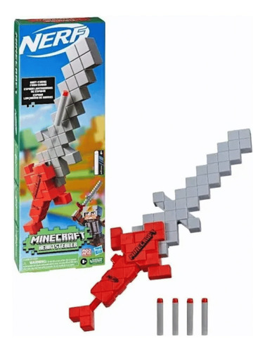 Lançador Nerf Minecraft Espada Heartstealer Sox Foil Hasbro