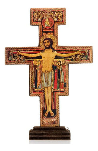 Crucifijo Holyart De Madera De San Damián, 15 Cm (5,91 Inc.)