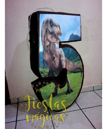 Numero 5 Dinosaurio Rex Jurassic Piñata | Envío gratis