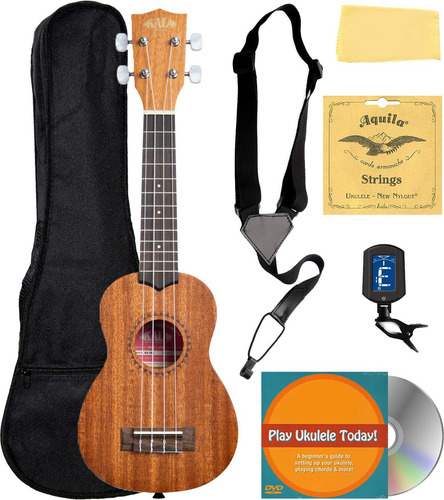 Ukulele Soprano Kala Ka-15s Satin Mahogany Con Bundle De