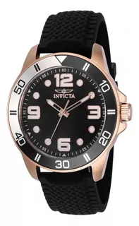 Reloj Para Hombres Invicta Pro Diver 40031 Negro Color de la correa Oro rosa
