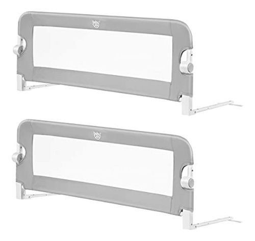 Barandas Protector De Cama De Doble Cara De 2 Unidades Gris