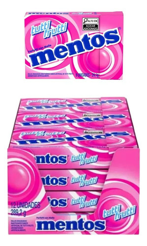 Bala Mentos Slim Box Tutti Frutti C/12 Unidades - Perfetti