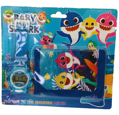 Combo Billetera Y Reloj De Baby Shark