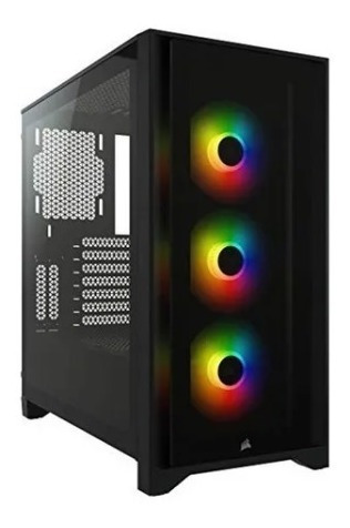 Imagen 2 de 9 de Gabinete Gamer Corsair Icue 4000x Rgb Tg Mid-tower Black