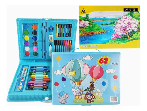 Set De Arte De 68 Piezas Con Libro De Dibujo