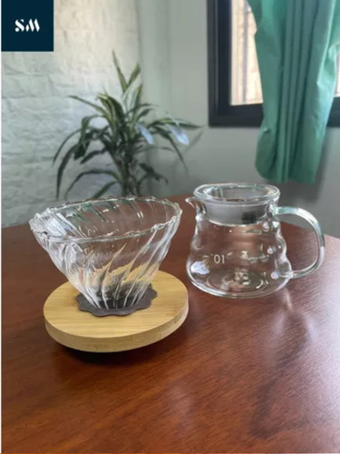 Cafetera Vidrio 600ml Filtro Papel Descrt Tipo Chemex