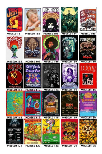 Imagem 7 de 10 de Kit 10 Imã De Geladeira Poster Bandas De Rock Personalizados