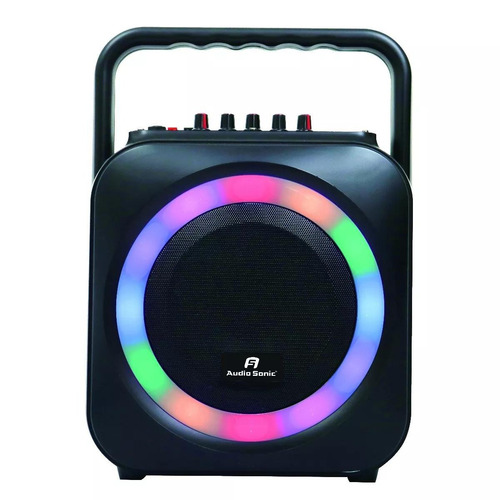 Parlante Portatil Bafle Con Bate. Blue/luces/usb C/microfono