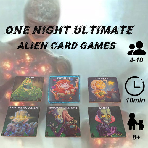 One Night Ultimate Alien Card Games 10 Minutos Fast Table