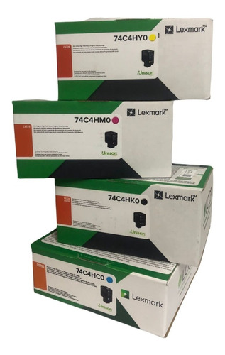 Pack Kit Toner Lexmark 74c4hk0, 74c4hc0, 74c4hy0, 74c4hm0